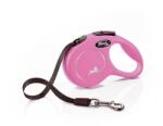 flexi New Classic lesa automata cu banda pentru caini, roz, marimea XS, 3 m