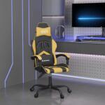 vidaXL Scaun de gaming pivotant, negru și auriu, piele ecologică (349593)