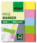 Sigel Jelölőcímke, papír, 5x40 lap, 12x50 mm, SIGEL "Brilliant Mini", vegyes szín (SIHN625) - onlinepapirbolt