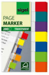 Sigel Jelölőcímke, műanyag, 7x40 lap, 12x50 mm, SIGEL "Clear Mini", vegyes szín (SIHN677) - onlinepapirbolt