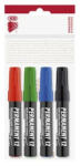 ICO Alkoholos marker készlet, 1-4 mm, vágott, ICO "Permanent 12", 4 különböző szín (TICP12V4) - onlinepapirbolt