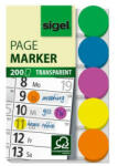 Sigel Jelölőcímke, műanyag, 5x40 lap, 50x12 mm, SIGEL, vegyes szín (SIHN301) - onlinepapirbolt