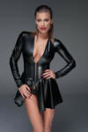 Noir Handmade F154 Powerwetlook Long Sleeve Minidress with Corset XL