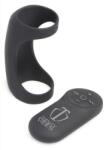 Trinity Men 28X G-Shaft Silicone Cock Ring with Remote Black Inel pentru penis