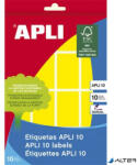 APLI Etikett, 25x40 mm, kézzel írható, színes, kerekített sarkú, APLI, sárga, 128 etikett/csomag (02754) - alter