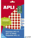 APLI Etikett, 10 mm kör, kézzel írható, színes, APLI, piros, 1008 etikett/csomag (2732) - alter