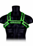 Ouch! Glow in the Dark Buckle Bulldog Harness S/M