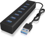 RaidSonic IB-HUB1700-U3 USB 3.2 Gen 1 (3.1 Gen 1) Type-A 5000 Mbit/s Fekete (IB-HUB1700-U3) (IB-HUB1700-U3)
