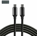 everActive USB-C összekötő kábel C - C 1m (USB 3.0, szövet, max. 100W) Quick Charge - fekete (EA-CBB-1PD5)