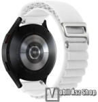  Okosóra Alpesi szíj - egybe­szőtt szövet­, Z kapocs, légáteresztő, állítható - FEHÉR - 210mm hosszú, 22mm széles - SAMSUNG Galaxy Watch 46mm / Watch GT2 46mm / Watch GT 2e / Galaxy Watch3 45mm / Honor
