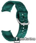  Okosóra szíj - ZÖLD - szilikon, rombusz mintás - 128mm+98mm hosszú, 20mm széles - SAMSUNG Galaxy Watch4 Classic 46mm (SM-R890) / 42mm (SM-R880) / Watch4 44mm (SM-R870) / 40mm (SM-R860) / Watch5 44mm (