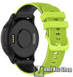  Okosóra szíj - szilikon, pontozott textúra mintás - LIME / FEKETE - 120mm+92mm hosszú, 22mm széles - SAMSUNG Galaxy Watch 46mm / Watch GT2 46mm / Watch GT 2e / Galaxy Watch3 45mm / Watch GT3 46mm