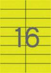 MOS Etikett címke színes 105X37 mm sárga 16 db/ív 25 ív/csomag (raktáron)