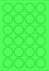 MOS Etikett címke színes kör 40 mm-es átmérő kerek zöld 24 db/ív, 25 ív/csomag