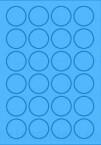 MOS Etikett címke színes kör 40 mm-es átmérő kerek kék 24 db/ív, 25 ív/csomag