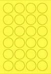 MOS Etikett címke színes kör 40 mm-es átmérő kerek sárga 24 db/ív, 25 ív/csomag (raktáron)