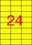 MOS Színes öntapadós etikett címke 70X37 mm sárga 24 db/ív, 25 ív/csomag