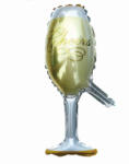  Balon party, folie metalizata auriu, argintiu, 34x15 cm, pahar
