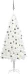 vidaXL Fehér műkarácsonyfa LED fényekkel és gömb szettel 150 cm (3077719)