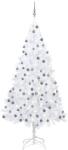 vidaXL Fehér műkarácsonyfa LED fényekkel és gömb szettel 210 cm (3077714)