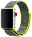 Apple Watch nylon 40mm óraszíj tépőzáras rögzítéssel, szürke-zöld