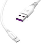 Dudao USB/USB-C kábel adat- és töltőkábel, 5A 1m, fehér