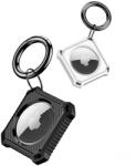 Dux Ducis Silicone Fit 2db Apple Airtag tok, kulcskarikával, fekete-fehér