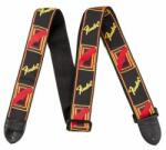 Fender 2" Monogrammed Strap Black/Yellow/Red gitárheveder