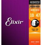  Elixir 16152 Phosphor Bronze NanoWeb 10-47 Extra Light 12-húros akusztikus gitárhúr
