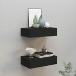 vidaXL Dulap de perete cu sertare, 2 buc. , negru, 40x23, 5x10 cm, MDF (330244) Raft