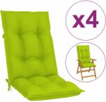 vidaXL Perne scaun cu spătar înalt, 4 buc. , verde, 120x50x7 cm, textil (314267)