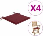 vidaXL Perne scaune grădină 4 buc. roșu vin 40x40x3 cm țesătură Oxford (314021)
