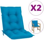 vidaXL Perne scaun cu spătar mic 2 buc. , albastru, 100x50x7 cm, textil (314290)