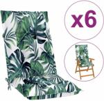 vidaXL Perne scaun spătar înalt model frunze 6 buc. 120x50x7 cm textil (314271)