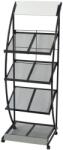 vidaXL Raft reviste A4, 47 x 40 x 134 cm, negru și alb (30099) Raft