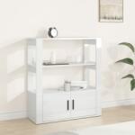 vidaXL Servantă, alb extralucios, 80x30x90 cm, lemn prelucrat (819462) Comoda