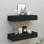 vidaXL Dulapuri de perete cu sertare 2 buc. negru 60x23, 5x10 cm MDF (330258) Raft