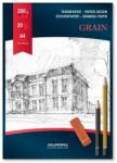 Aurora Bloc desen A4, 20 file - 200g/mp, AURORA Grain - carton alb (BL11)