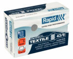 RAPID Capse RAPID 43/6G textile, 10000 buc/cutie - pentru capsator RAPID Classic K1 Textile (RA-24872200) - pcone
