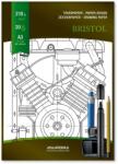 Aurora Bloc desen A3, 20 file - 210g/mp, pentru schite creion/marker, AURORA Bristol - carton alb (BL15)