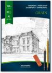Aurora Bloc desen A3, 20 file - 120g/mp, AURORA Grain - carton alb (BL16)