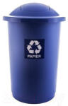 Plafor Cos plastic reciclare selectiva, capacitate 50l, PLAFOR Top - albastru cu capac albastru - hartie (PL-651-03) - pcone Cos de gunoi
