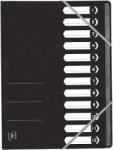 OXFORD Mapa carton pentru sortare cu 12 separatoare si index, elastic pe colturi, OXFORD Top File - negru (OX-400116256) - pcone