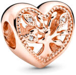 Pandora Moments Áttört családfa szív rozé arany charm - 788826C01 (788826C01)