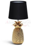  Ananasso kerámia asztali lámpa arany-fekete színben - alvasstudio