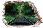 4 Decor Sticker cu efect 3D - Cale de tren in padure