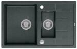 Quadron Chiuveta compozit incastrata Quadron Unique Morgan 156 negru - inox 78x50 cm (HB8224U8-BS_P2O) Chiuveta