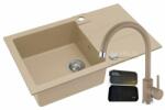 Alveus Set chiuveta granit Alveus Rock 130 G55, baterie Kati G55 + organizator, 78 cm, 3011064, Bej (3011064)
