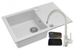 Alveus Set chiuveta granit Alveus Rock 130 G11, baterie Kati G11 + organizator, 78 cm, 1090944+1129174+1136746, Alb (1090944+1129174+1136746)