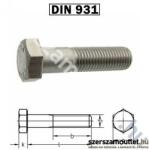 KOELNER HLF RM metrikus csavar M12x160mm Horg. DIN 931 8.8 /20db (KO53064) (KO53064)